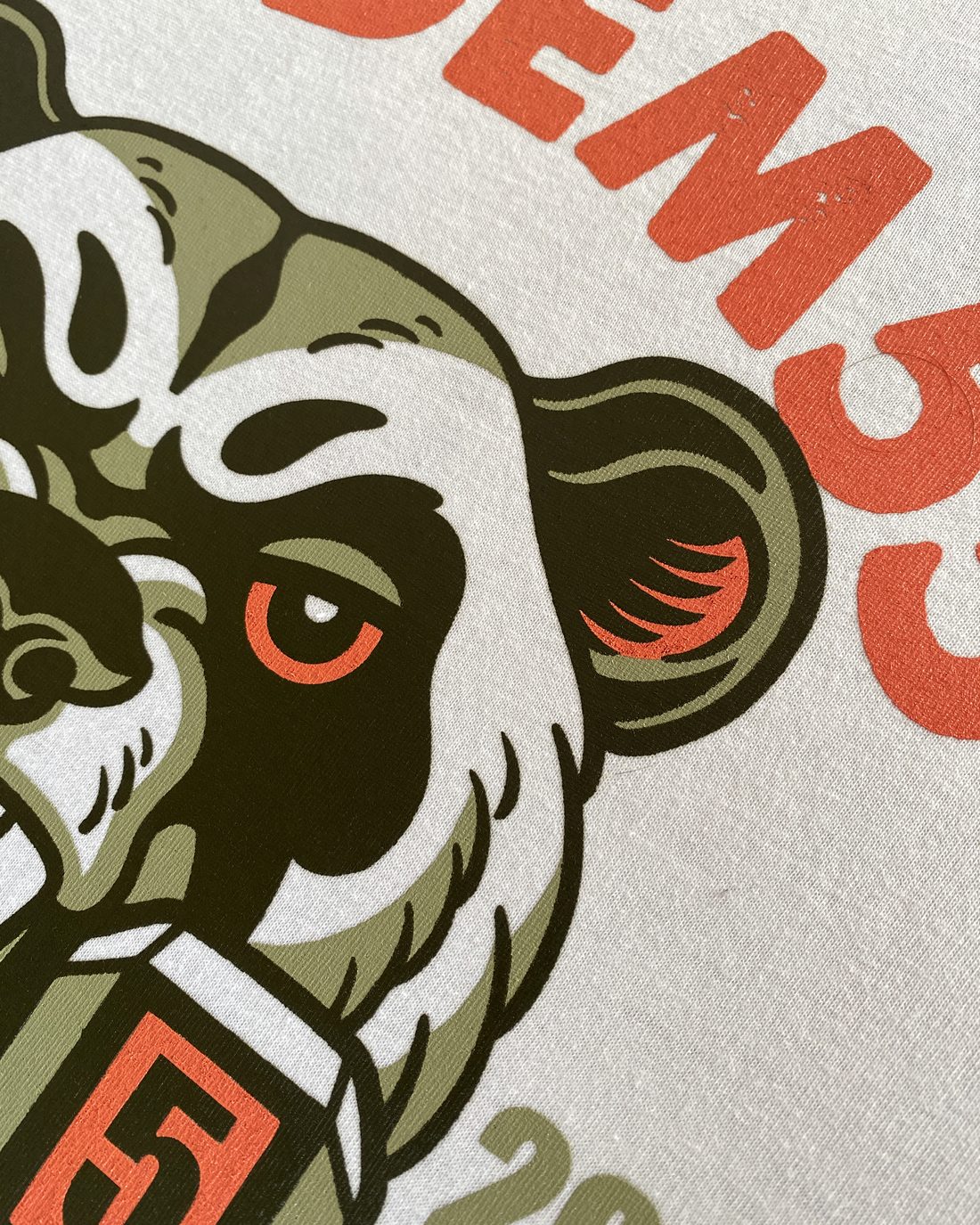 Detalle de un estampado a color para un gimnasio de Vilafranca